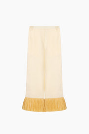 Crusoe Raffia Linen Pants in Milk