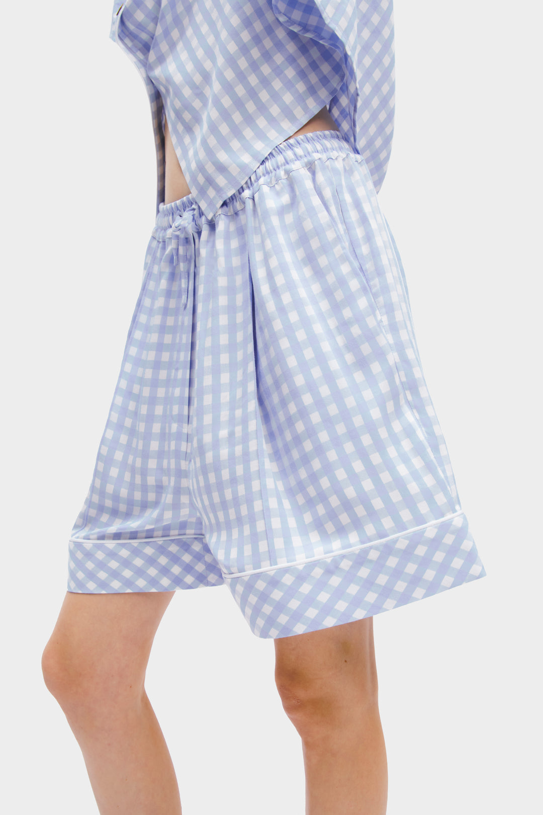 Pastelle Oversized Shorts in Blue Vichy