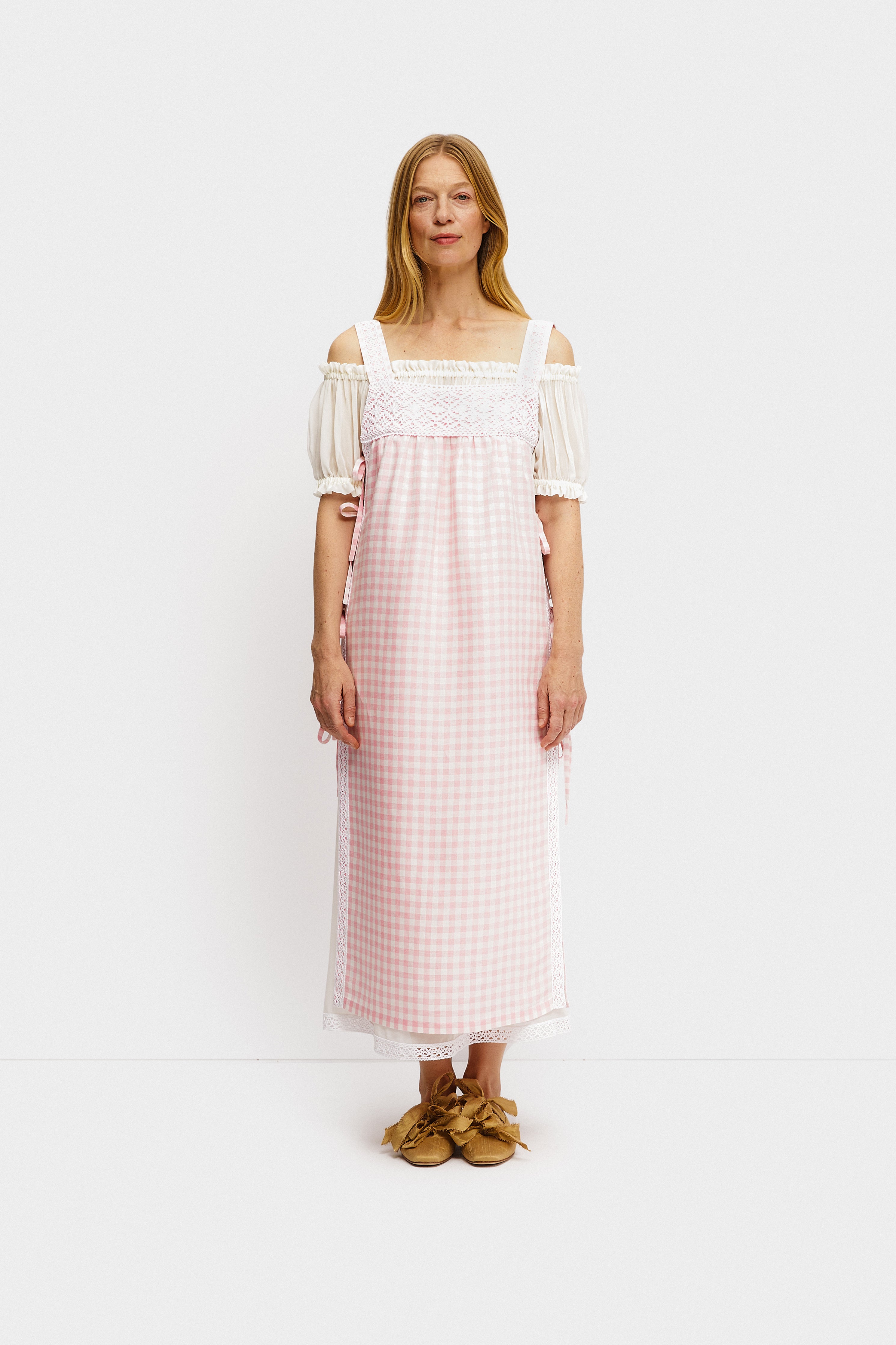 Layered linen dress hotsell