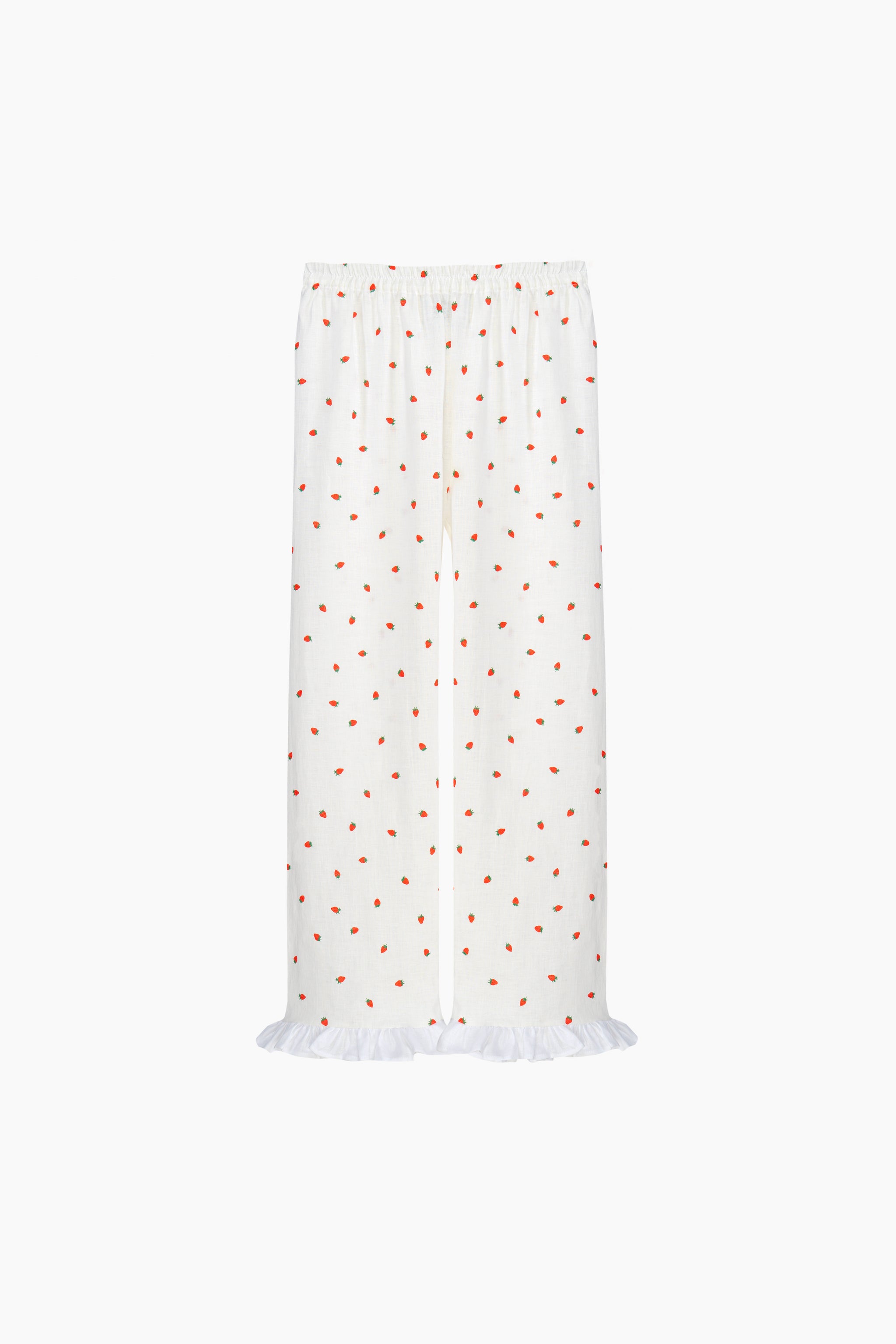 Puff Linen Lounge Pants in Strawberries