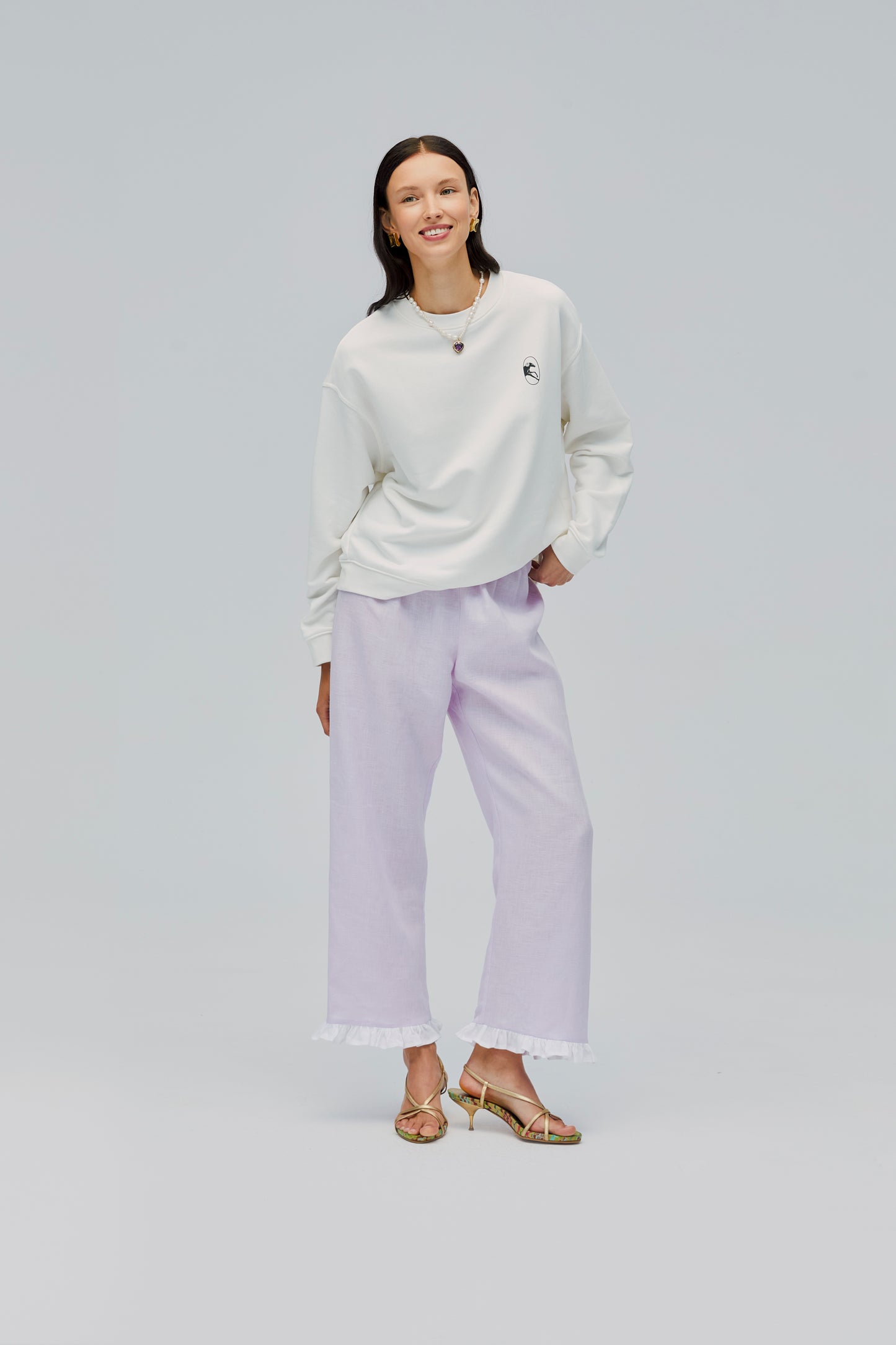 Puff Linen Lounge Pants in Lavender