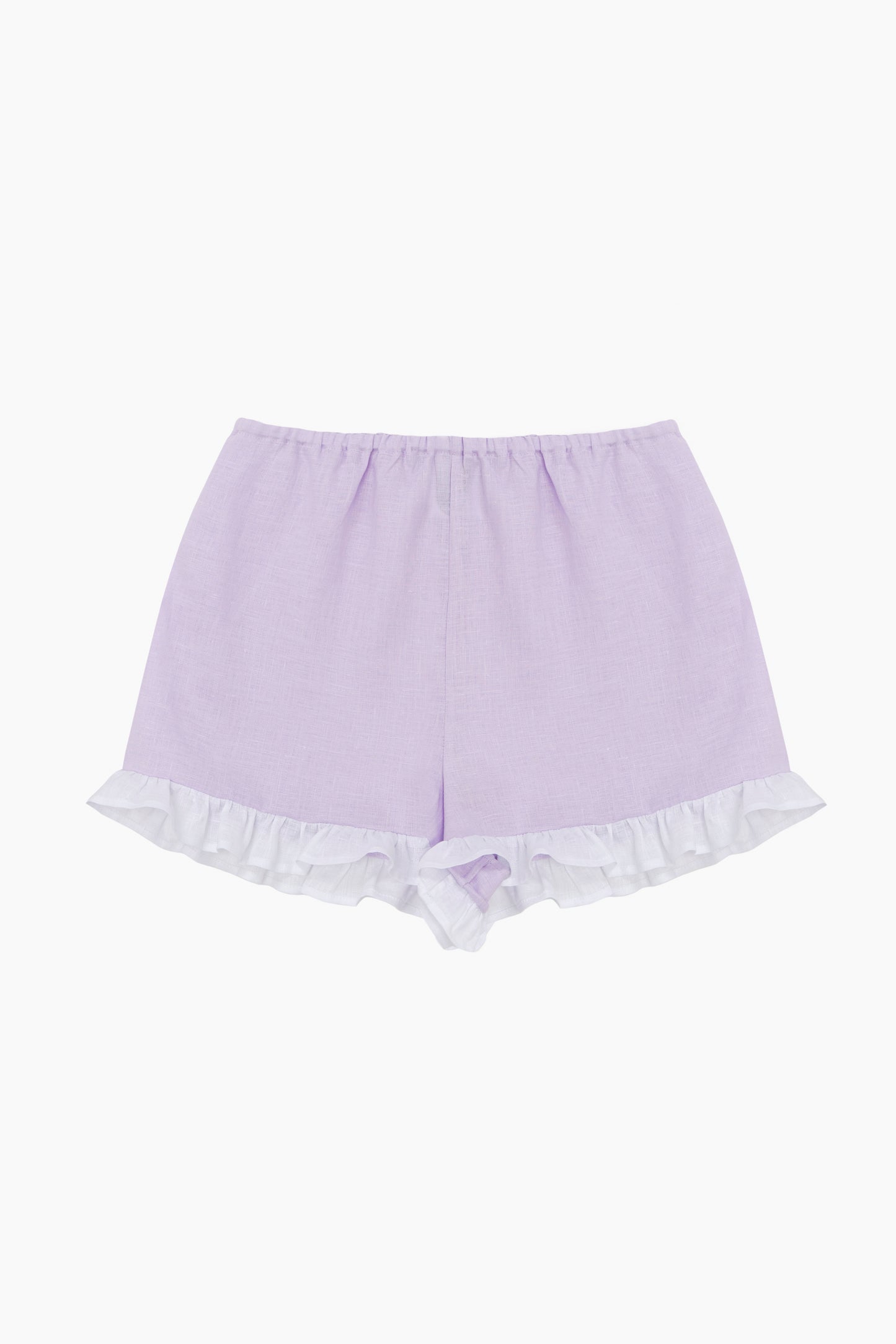 Puff Linen Lounge Shorts with Headscarf in Lavender
