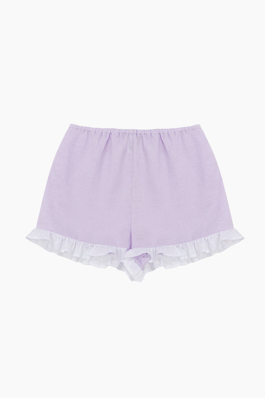 Puff Linen Lounge Shorts with Headscarf in Lavender