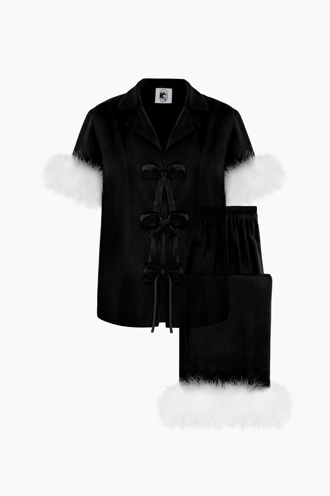 Ponyo Pajama Set with Detachable Feathers in Black