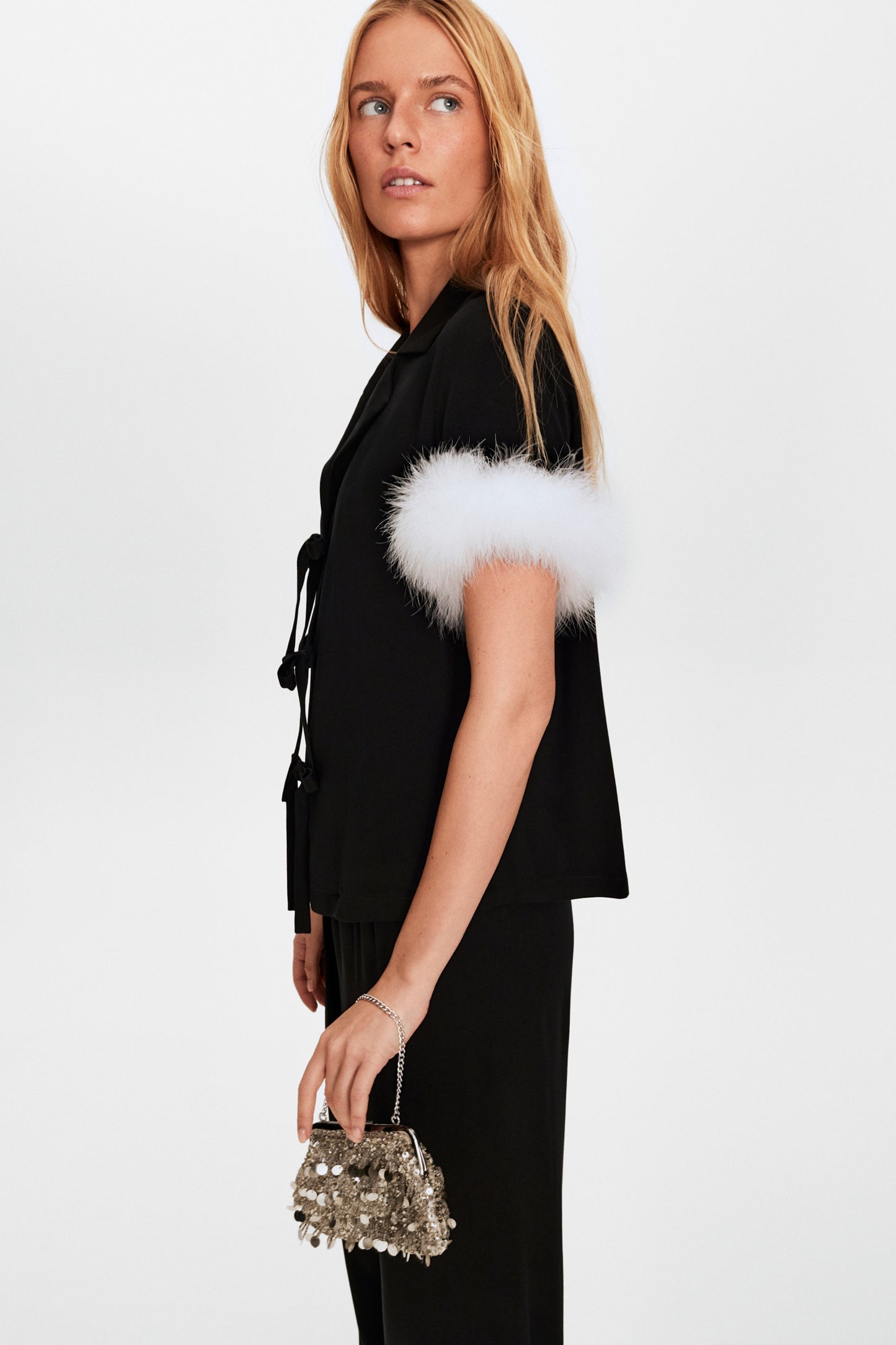 Ponyo Pajama Set with Detachable Feathers in Black
