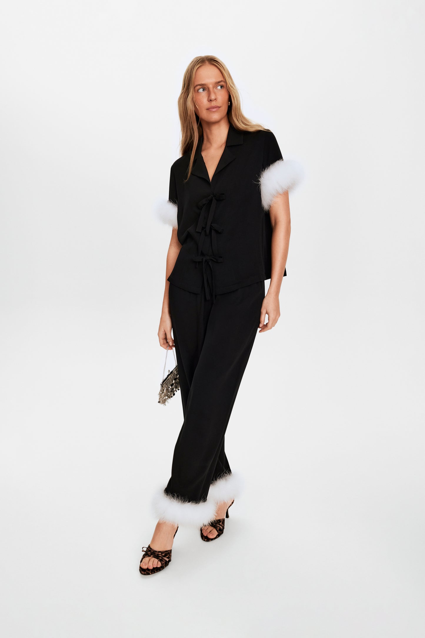 Ponyo Pajama Set with Detachable Feathers in Black