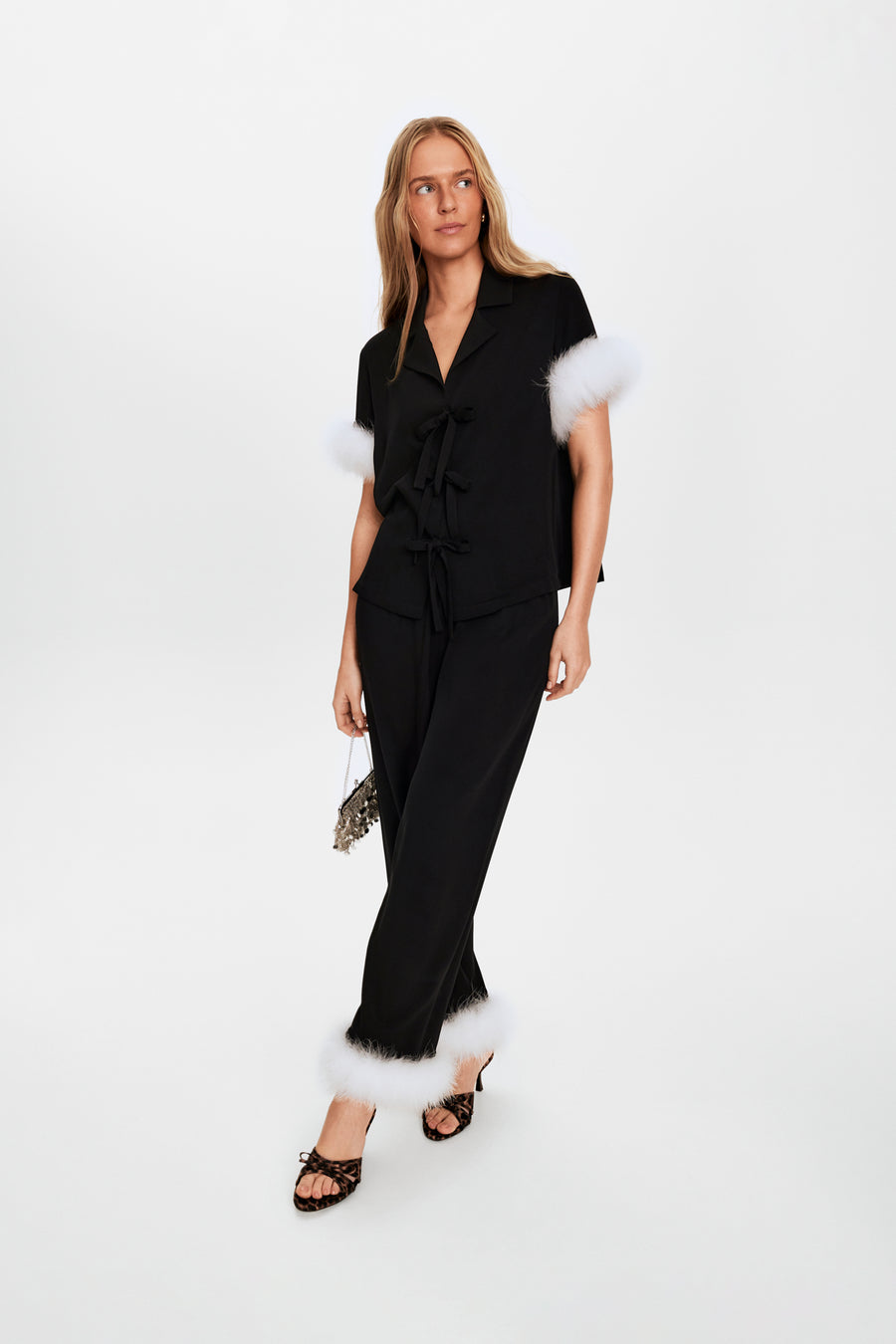 Ponyo Pajama Set with Detachable Feathers in Black