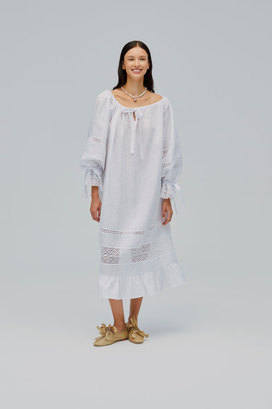 loungewear dresses Romantica Lounge Dress in White White / XL