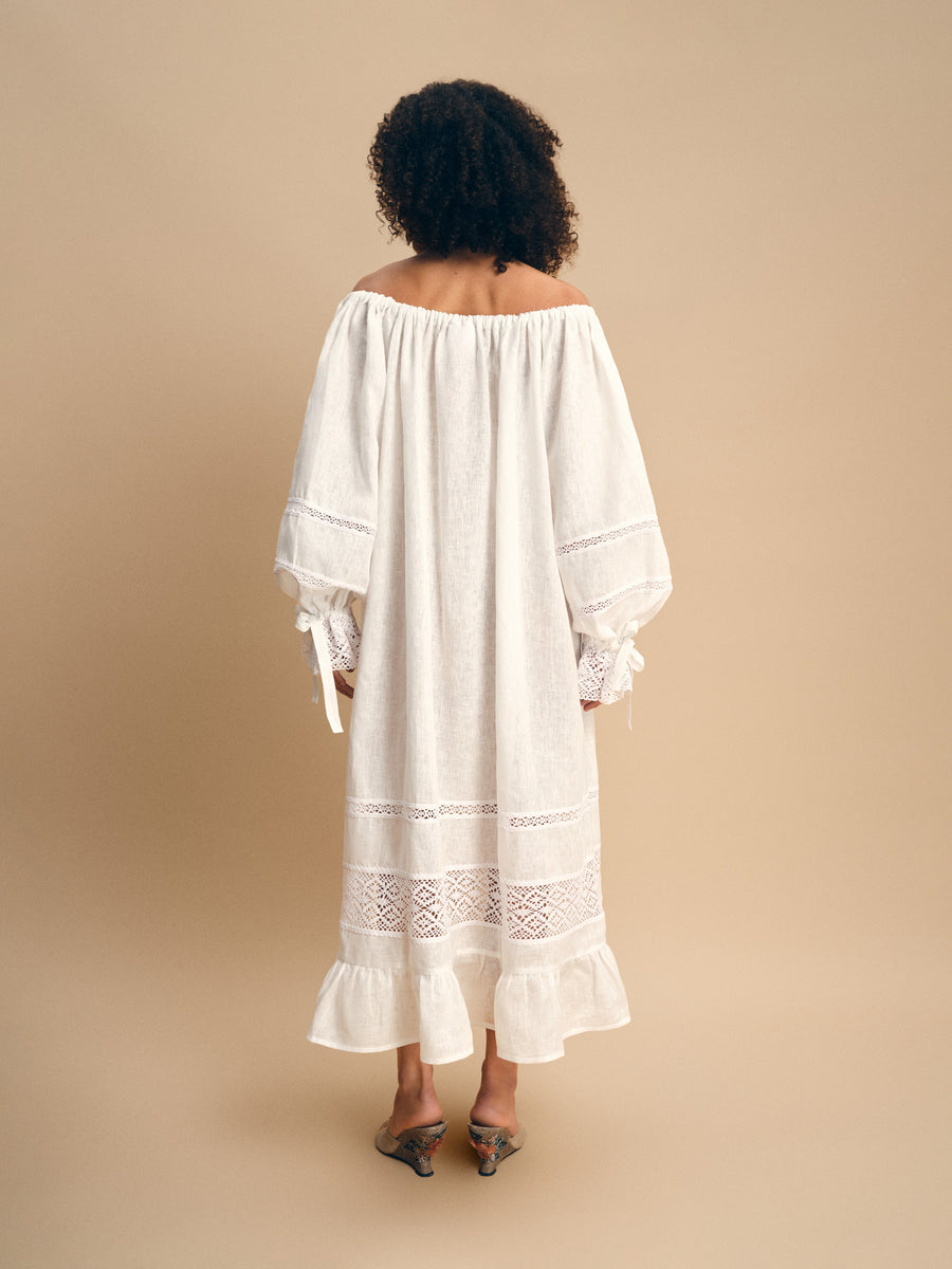 Romantica Lounge Dress in White