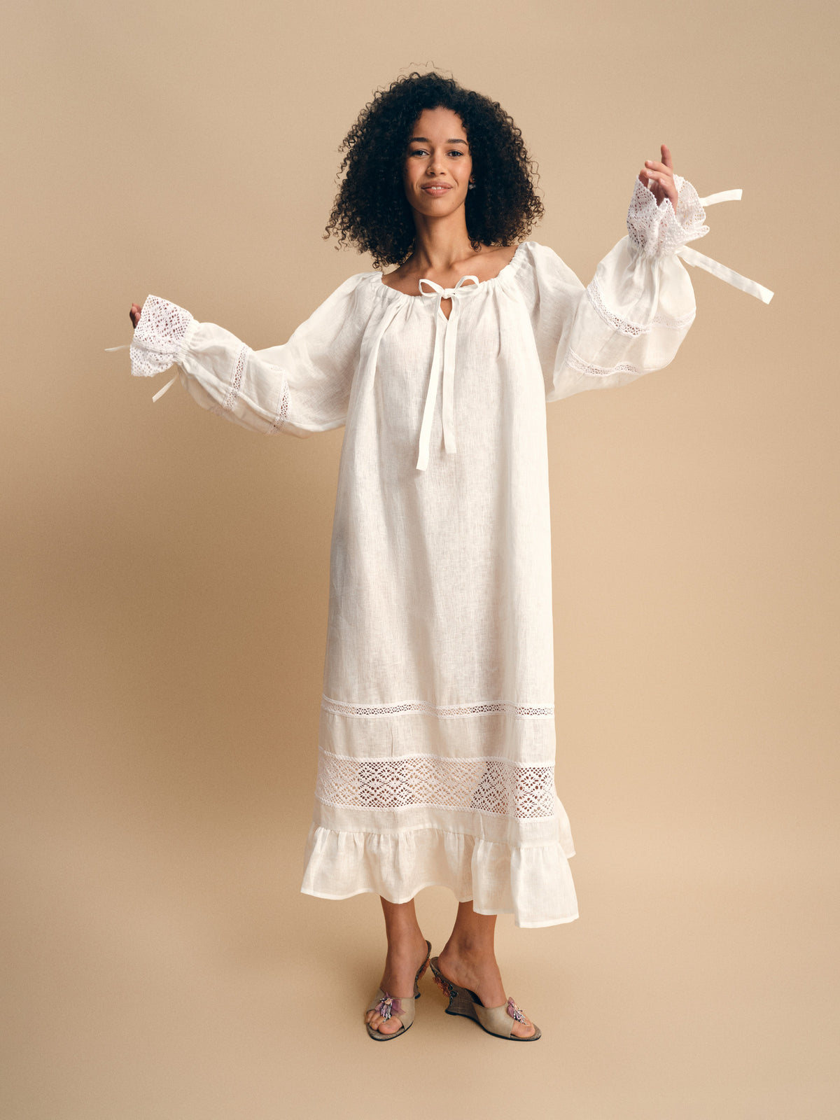 Romantica Lounge Dress in White