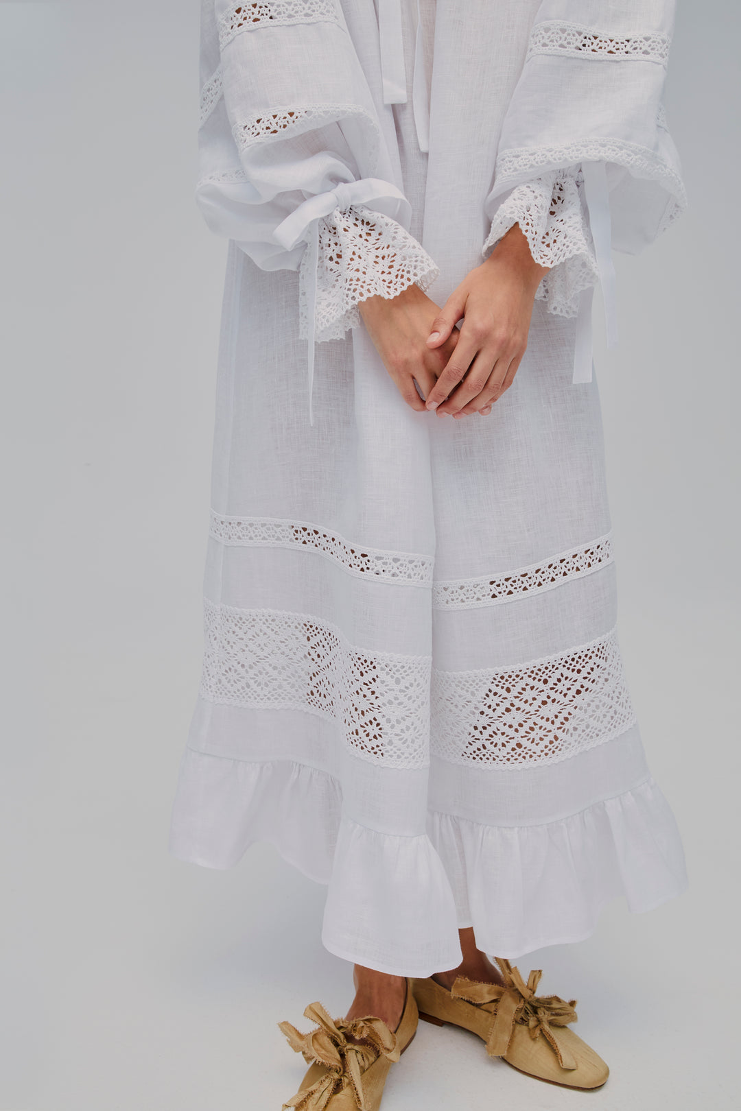long sleeve lounge dress Romantica Lounge Dress in White