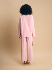 The Rose Cotton Pajama Set in Pink Vichy
