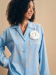 The Rose Cotton Pajama Set in Blue Vichy