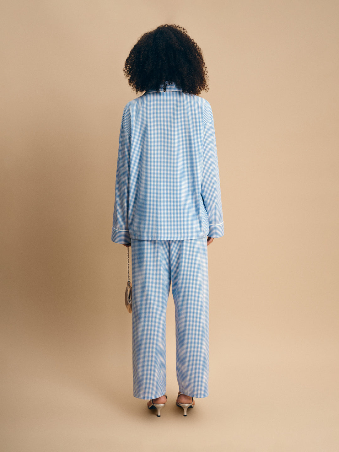 The Rose Cotton Pajama Set in Blue Vichy