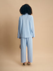 The Rose Cotton Pajama Set in Blue Vichy