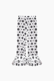 Samba Ruffled Chiffon Polka-dot Pants in White