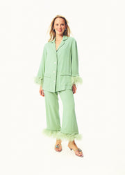 Party Pajamas Set with Detachable Feathers in Mint