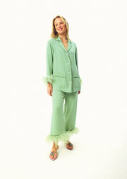 Party Pajamas Set with Detachable Feathers in Mint