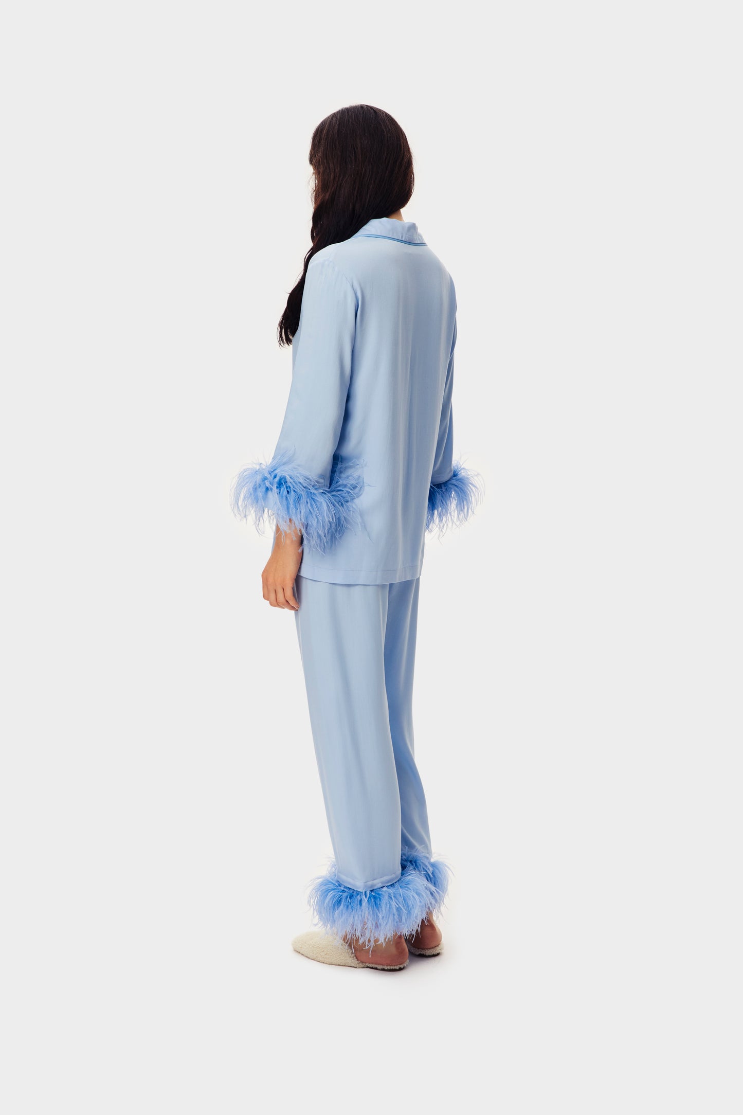 Party Pajamas Set with Detachable Feathers in Blue