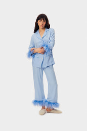Party Pajamas Set with Detachable Feathers in Blue