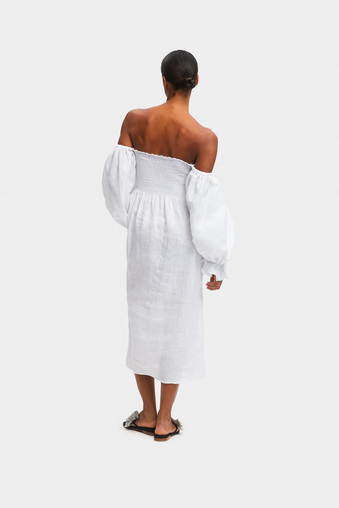 Atlanta Linen Dress in White