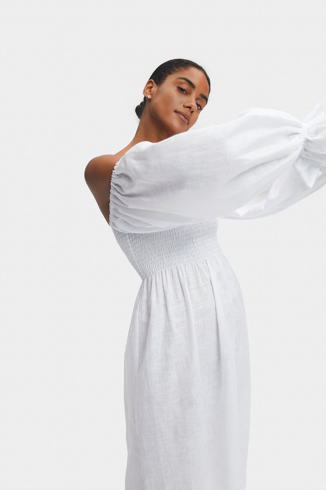 Linen white dress | White sundress by SLEEPER Sleeper Linen white dress | White sundress by SLEEPER Sleeper