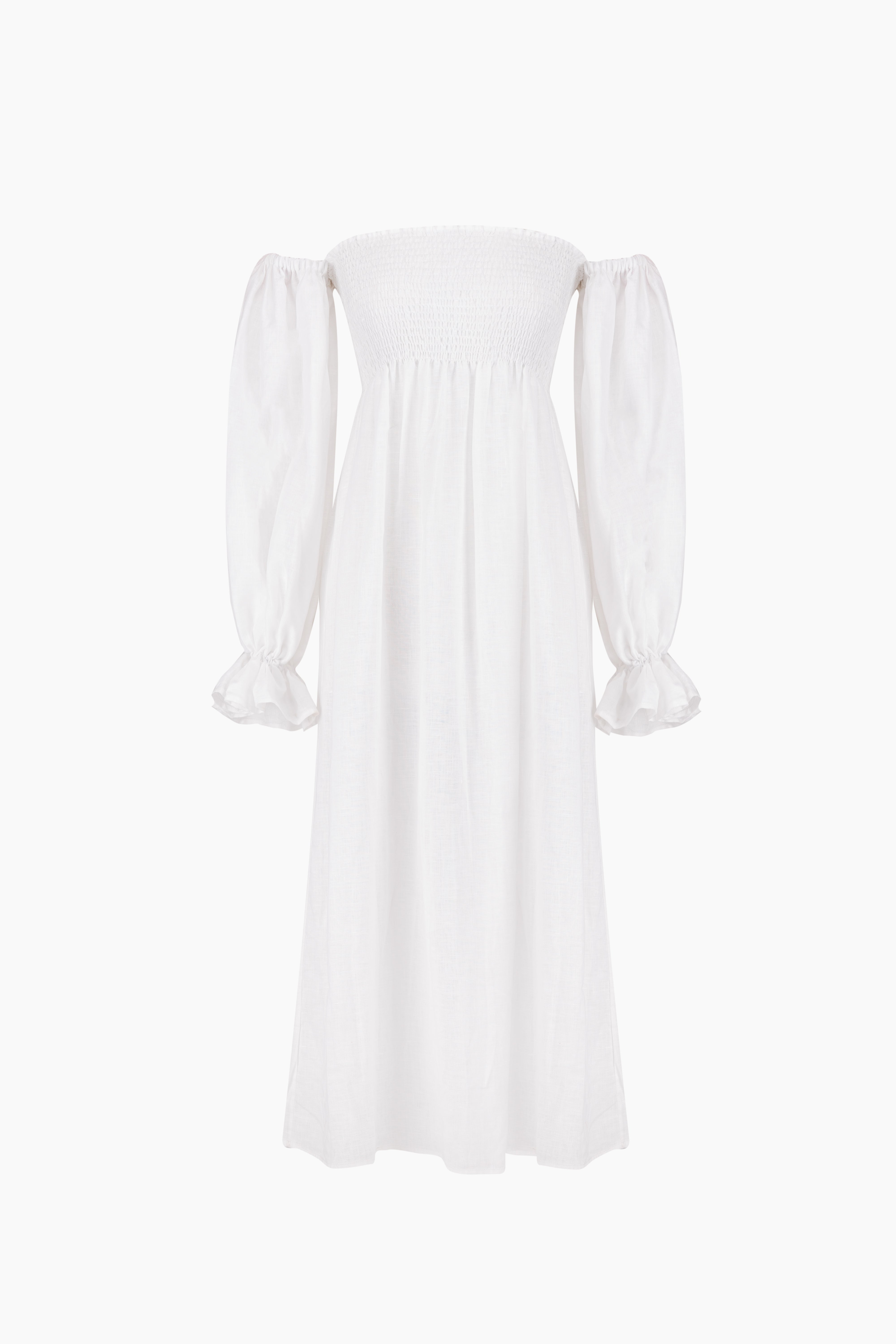 white linen dress