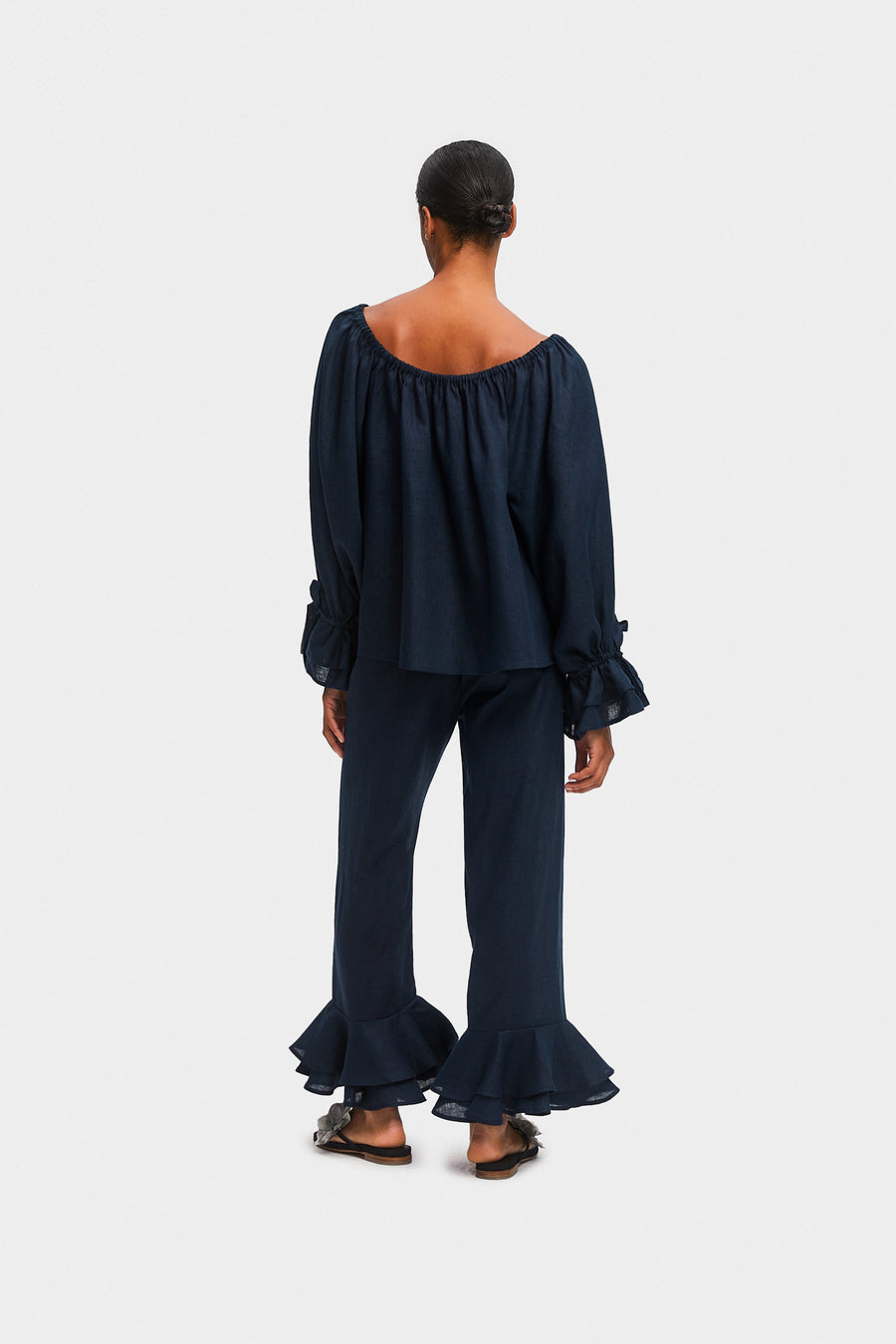 Cha-Cha Linen Lounge Set in Navy