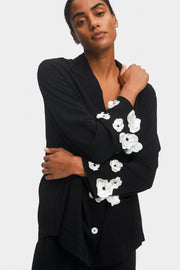 The Bloom Party Pajama Set with Pants in Black