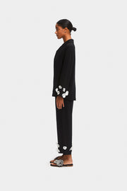 The Bloom Party Pajama Set with Pants in Black