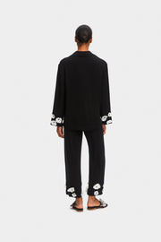 The Bloom Party Pajama Set with Pants in Black