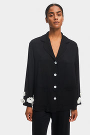 The Bloom Party Pajama Set with Pants in Black