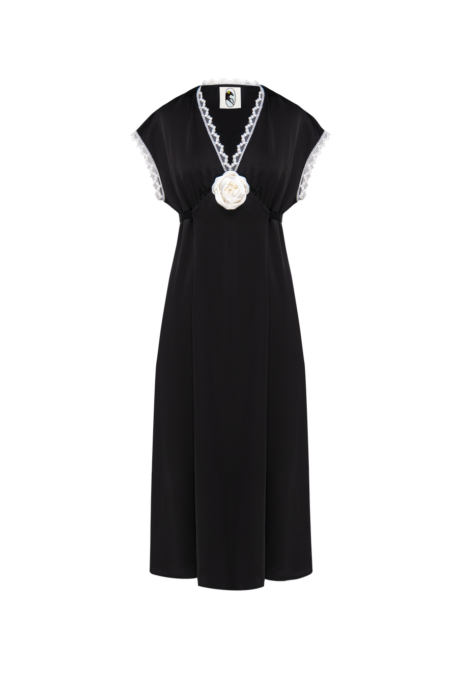 The Genus Rosa Satin Dress in Black – Sleeper