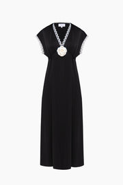 The Genus Rosa Satin Dress in Black