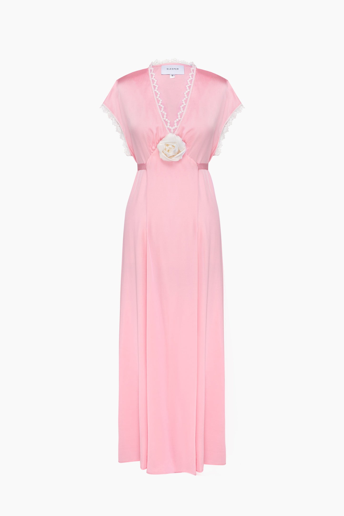 The Genus Rosa Satin Dress in Pink