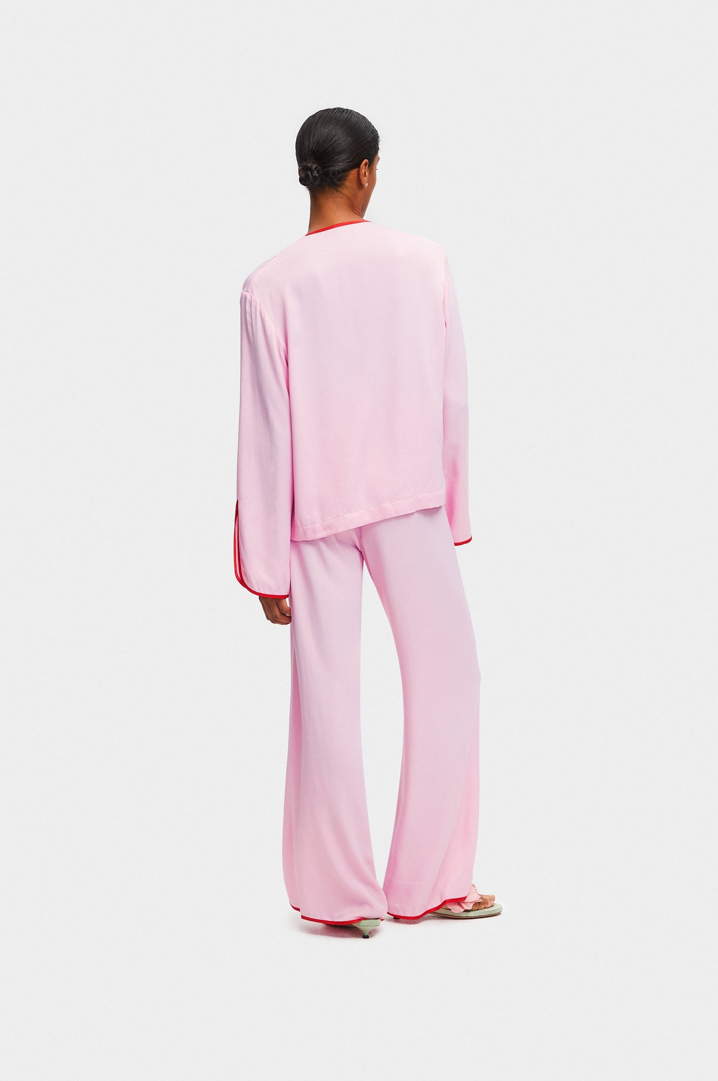 Louis Pajama Set with Pants in Pink