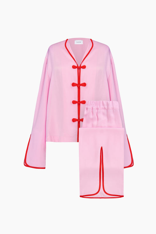 Louis Pajama Set with Pants in Pink