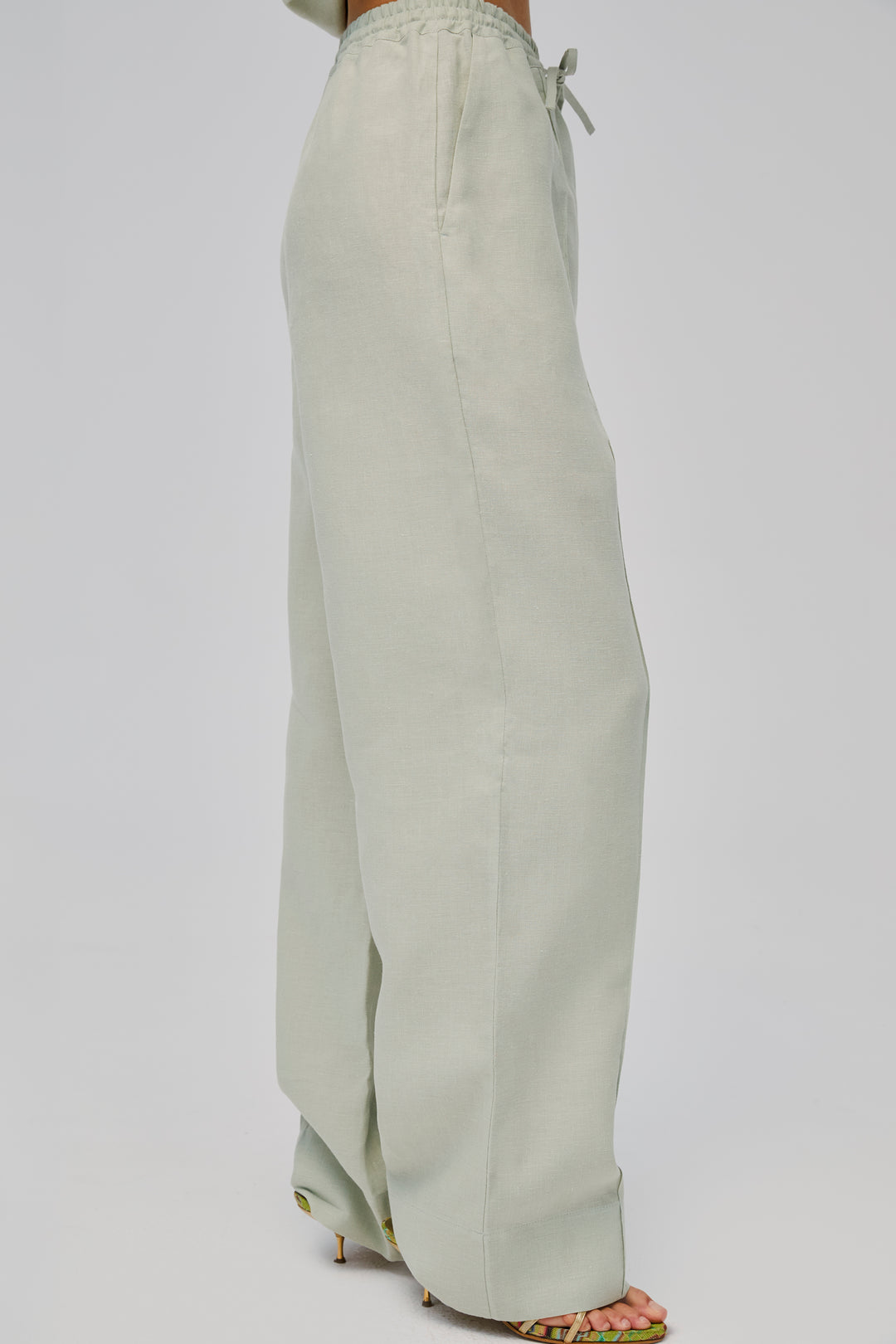 Unisex Linen Pants in Pistachio Green