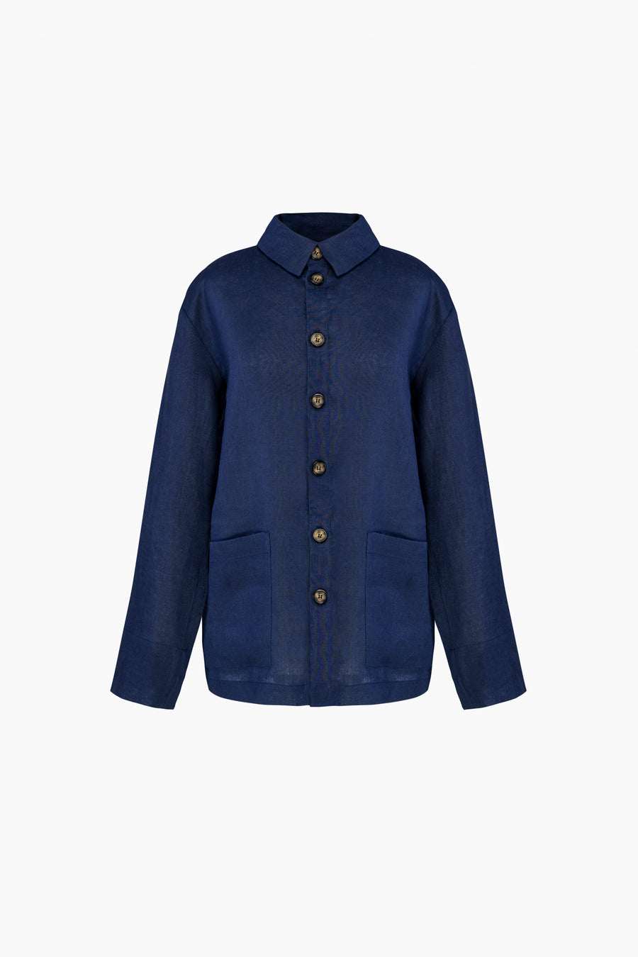 Unisex Linen Shirt in Navy