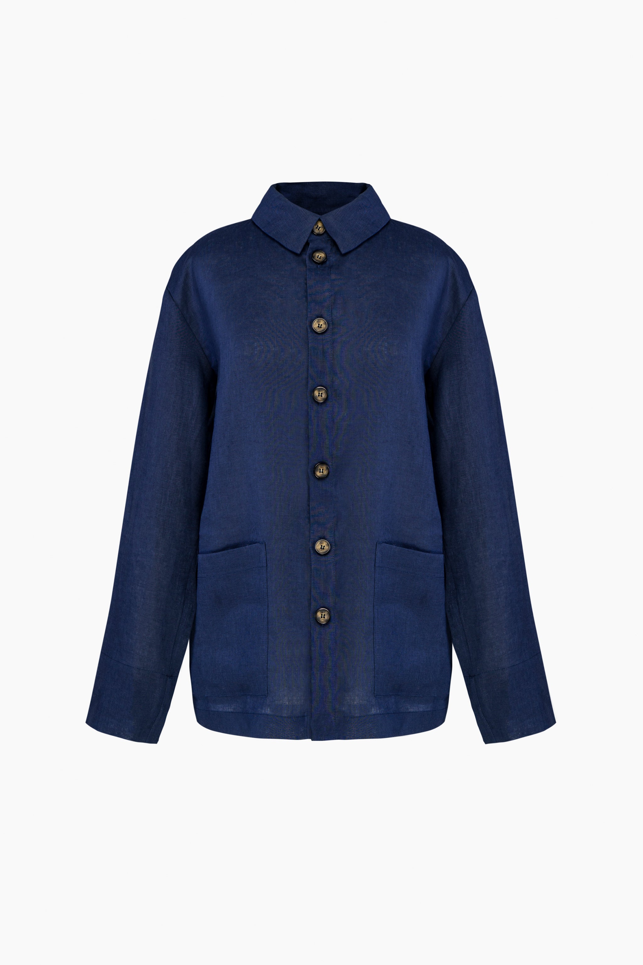 Unisex Linen Shirt in Navy