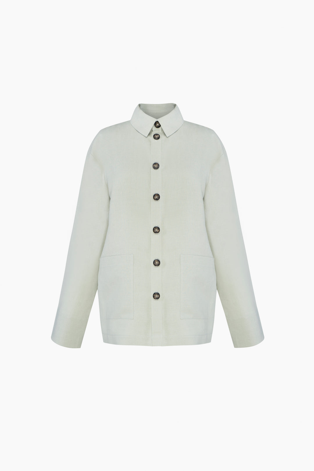 Unisex Linen Shirt in Pistachio Green