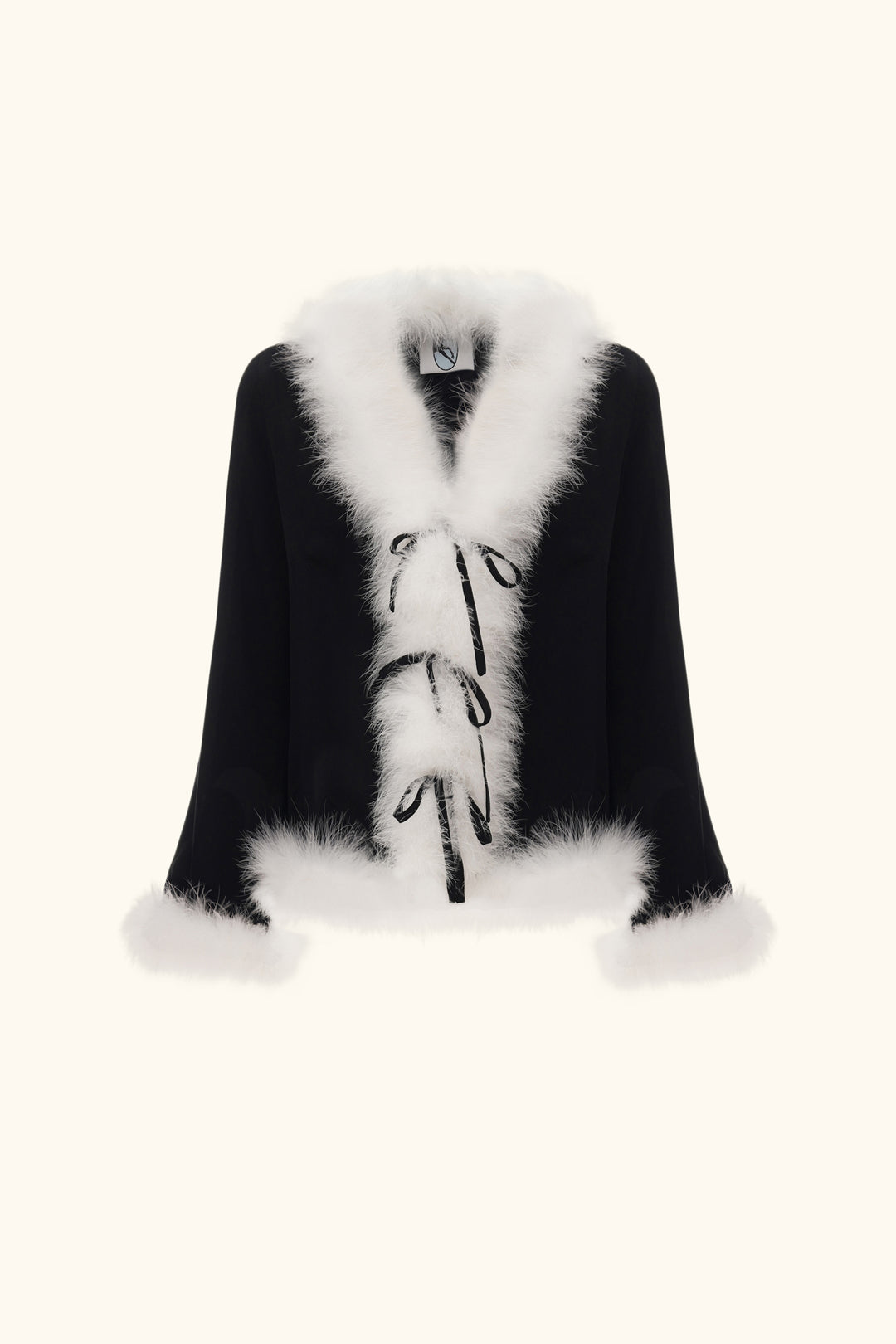 Venus in Love Blouse with Feathers in Black
