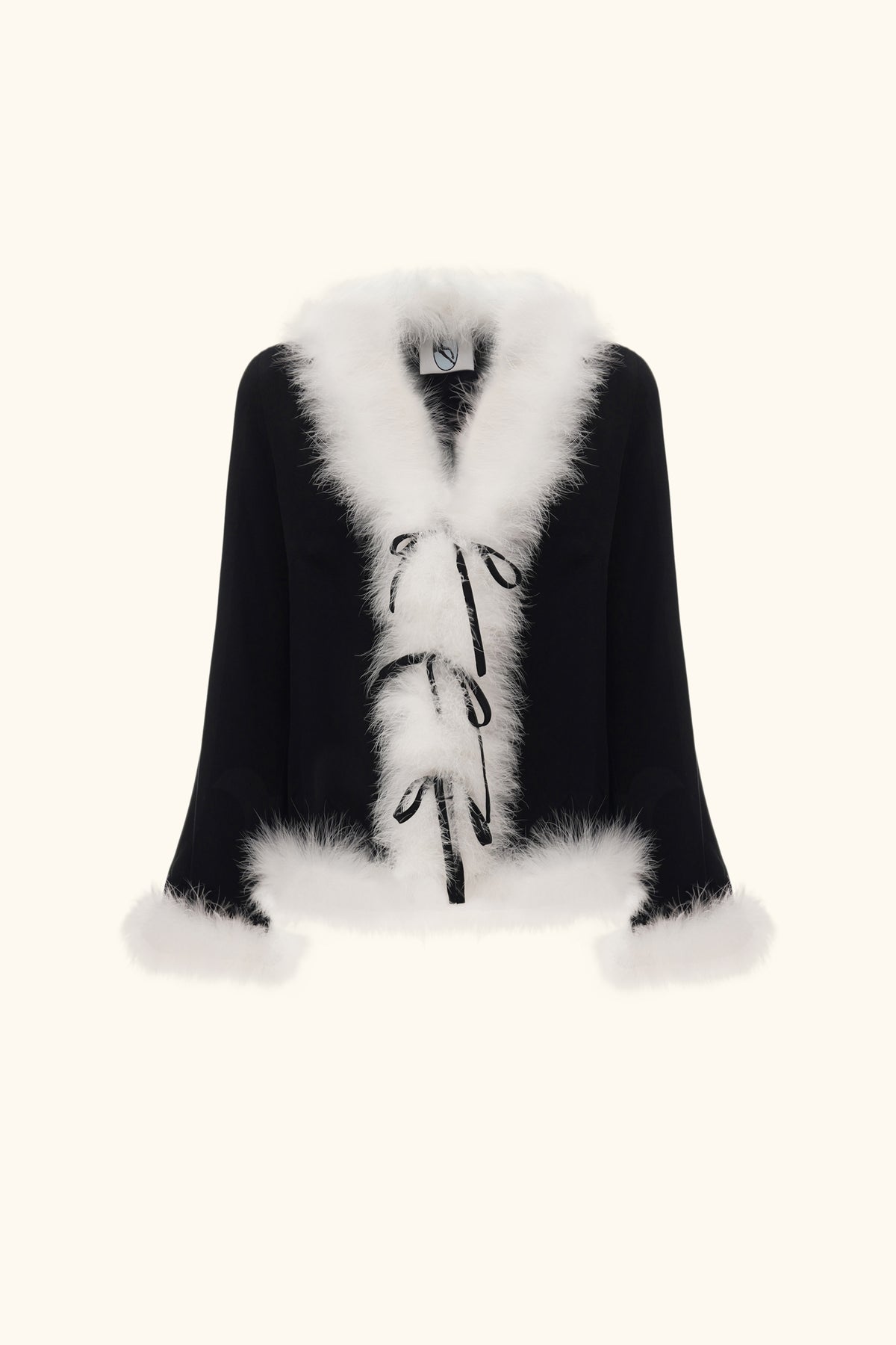 Venus in Love Blouse with Feathers in Black