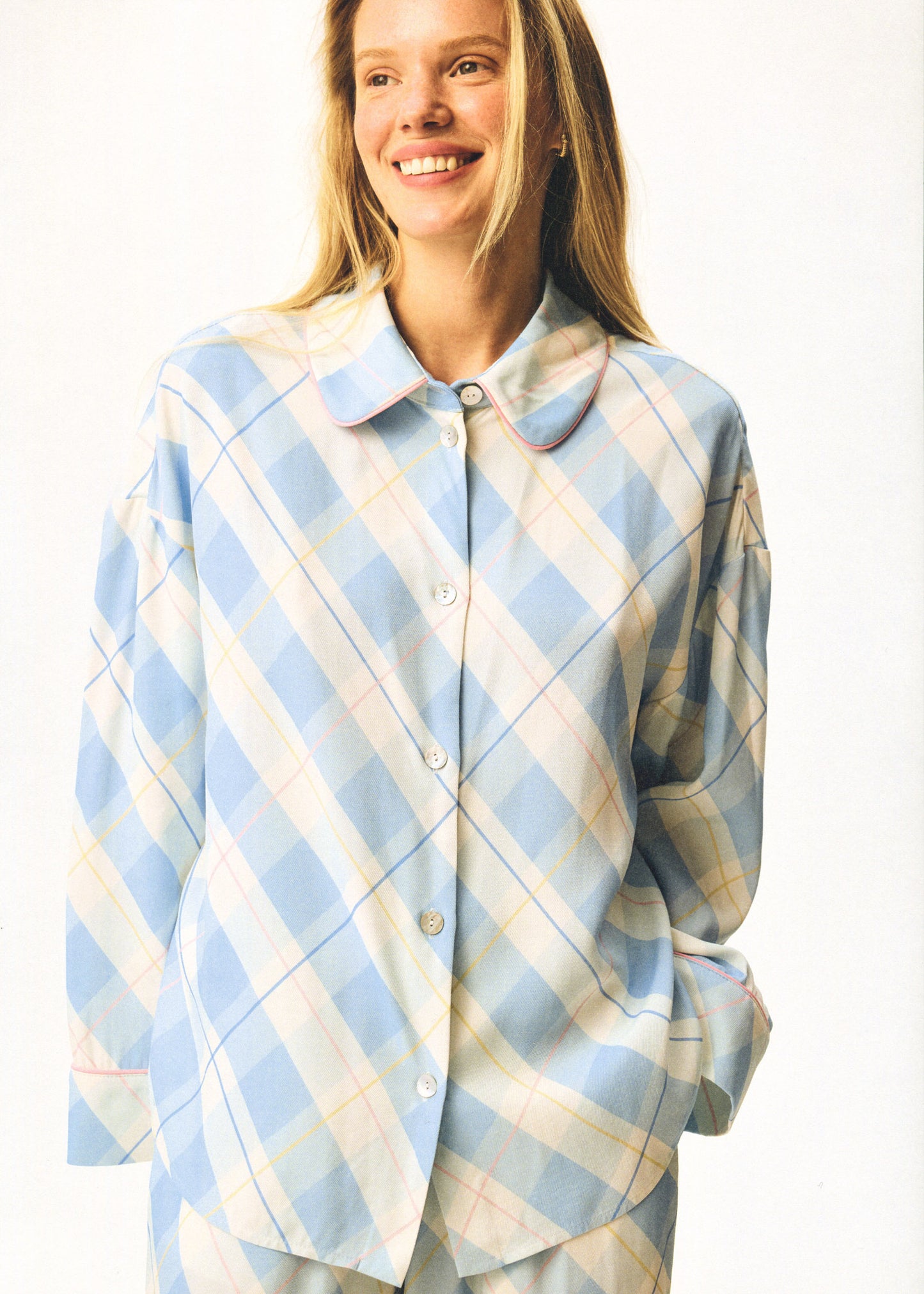 Pastelle Oversized Shirt in Blue Plaid