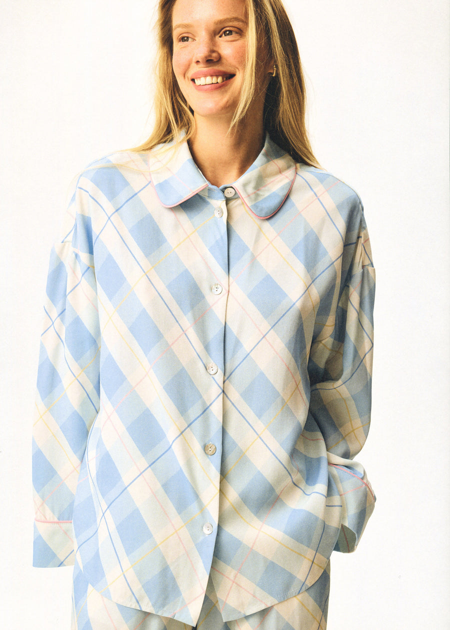 Pastelle Oversized Shirt in Blue Plaid