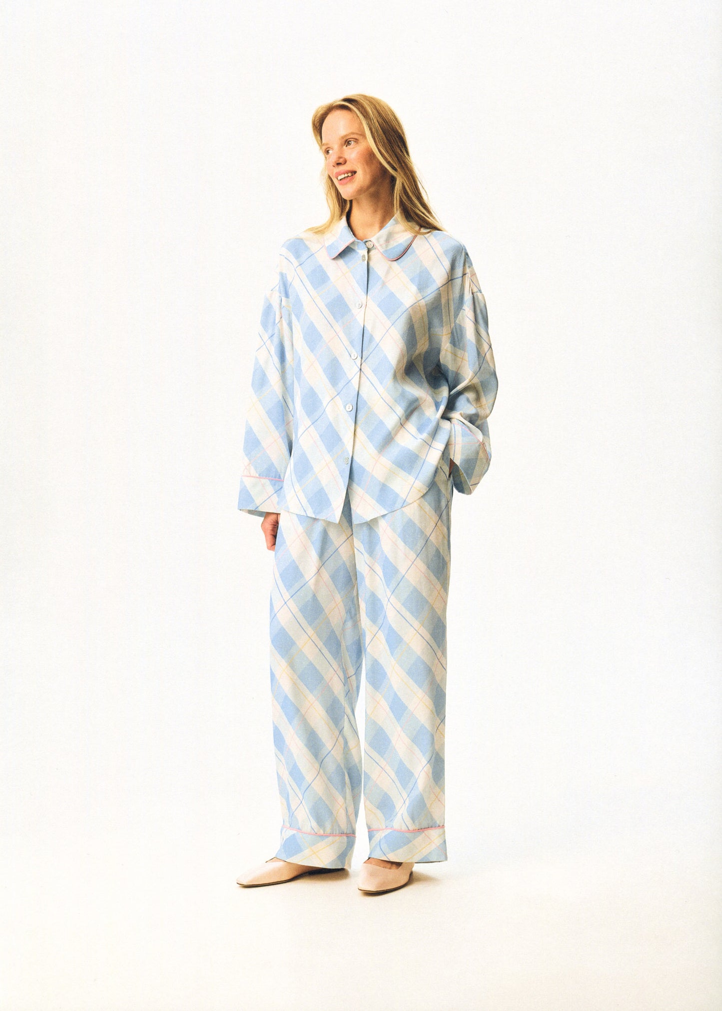 Pastelle Oversized Shirt in Blue Plaid