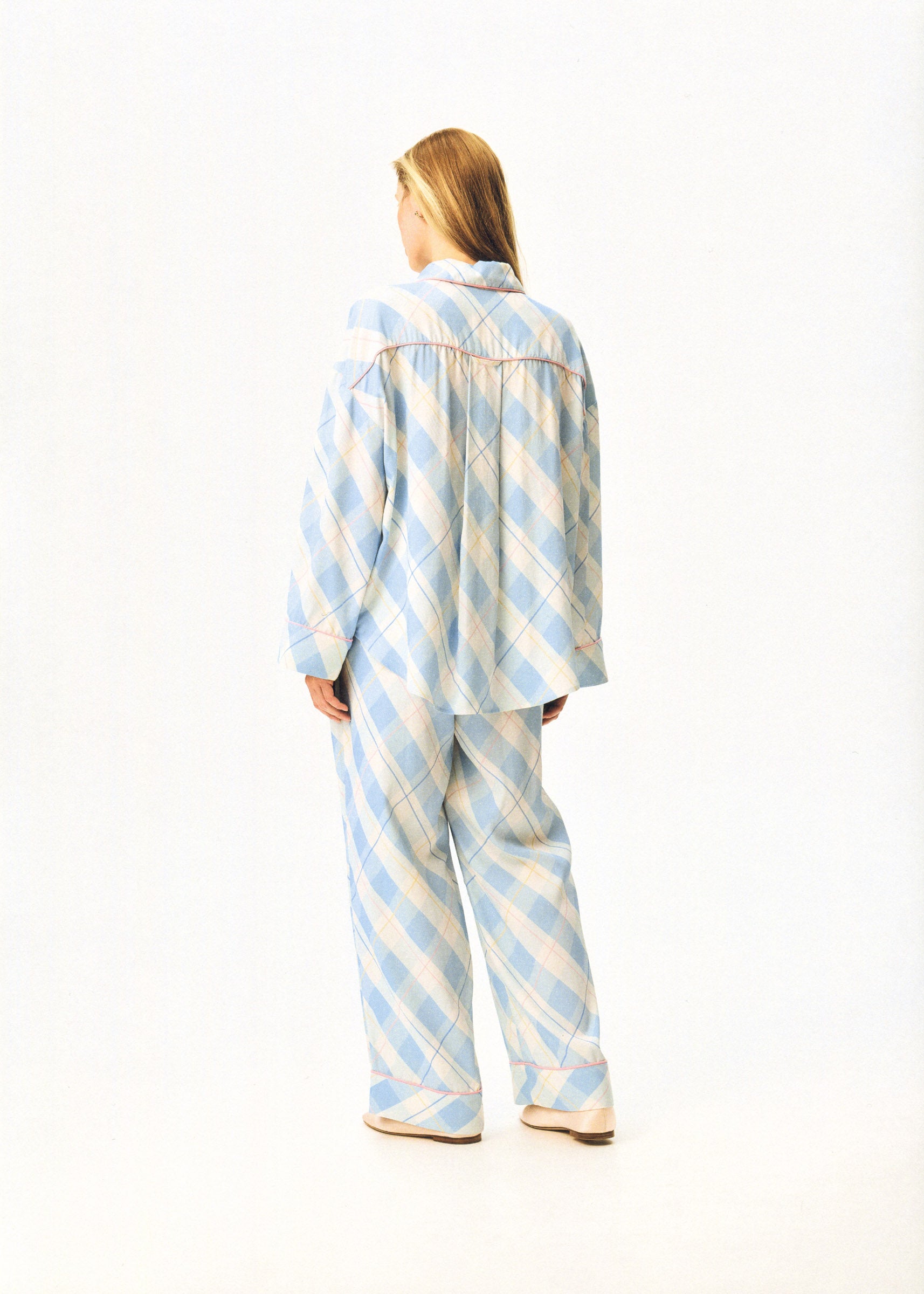 Pastelle Oversized Pants in Blue Plaid