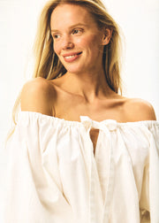 Cha-Cha Lounge Blouse in White