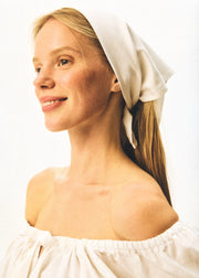 Cha-Cha Linen Lounge Pants with Headscarf in White