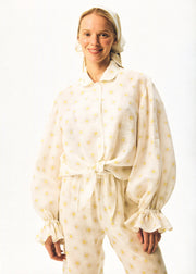 Rumba Linen Lounge Shirt in Daisies